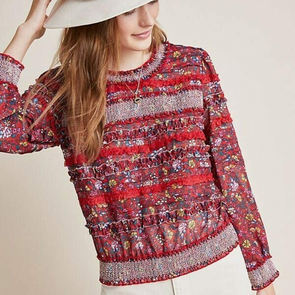 New Anthropologie Smocked Blouse by Ranna Gill